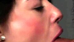 i cum on this hot bombshell's face while she sucks all the semen