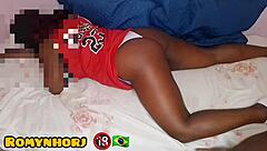 The well-endowed guy cums hard in his hot cousin's shaved pussy.