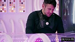 Beautiful shemale fucks shemale lesbians – who's next?