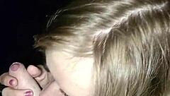 sexy anime girl sucking cock in truck at city center spot