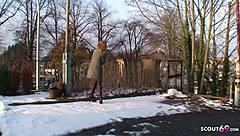 real ginger street whore tempts stranger with outdoor no condom sex and monster cock