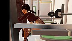 Young Girl Bent Over