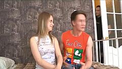 Russian Girl Fucked Hard By Two Guys