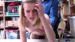 hey, you russian teen got caught shoplifting at the office, now you're getting punished with a hard fuck