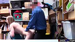 hey, you russian teen got caught shoplifting at the office, now you're getting punished with a hard fuck