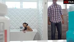 Emily's stepdad toys with her pussy.