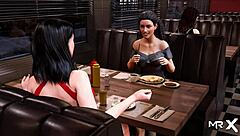 Fashionbusiness E2 53: Will The Character Reveal Her Pussy In The Crowded Restaurant?