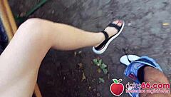 Lily ray, the teasing teen babe, got banged outdoors on summer day