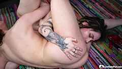 we naughty lesbians lick each other's pussies in 69, can't get enough of that curly ass and homemade panties