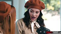 Hot blonde scout Khloe Kapri enjoys anal by milf Maddy May