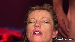 Hottie Gulps Cum Shot On Face?