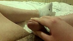 Gasping while jerking off feet!