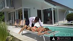 21 Naturals - Sexy Blonde Alexa Flexy, Can You Handle Her Tiny 18+ Ass Getting Fucked Hard With Cum On Ass?