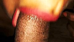 Susy Gives Blowjob to Stepbrother with Sexy Red Lips!