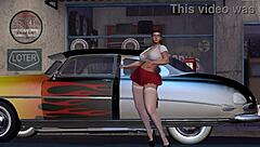 Hot Rod Dancer Alexxa Twerks Solo in 3D Cartoon