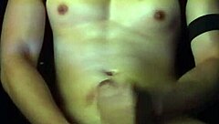 Gay Asian muscle twink jerks off and cums on webcam