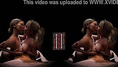 Vreal 18k Double Titfuck Cum Dirty Tongue Kiss CGI 3D Threesome FFM Harley Quinn Alexa