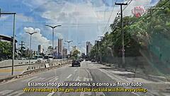 Cristina Almeida Flashes Tight Shorts at Gym in Fortaleza with Cuckold Husband