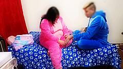 I do a pajama party with my gay friend and fall for his huge cock!