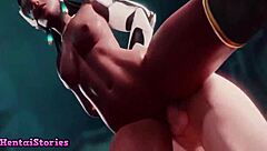 Man Gets His Dick Sucked By Two Babes In Game Play