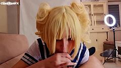 POV sex with blowjob and swallow in cosplay
