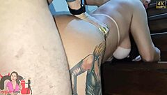 Husband small dick, big lover fucks ass