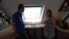 Stepdad 50 bangs my wet pussy first time! 💦