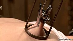 Babe Gets Nipples Tormented In BDSM Device