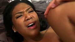 Ebony Latina Girl Enjoys Foreplay Before Hung Stud's Hardcore Plowing