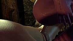 Feeling the excitement as the sexy purple elf with big round butt bounces on top in pov 3d porn, teasing with deepthroat and anal.