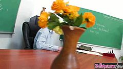 big tit teacher kerry louise deep throats hard cock