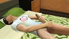 Hey, stepmom catches nerdy stepson masturbating and decides to fuck him right there in his room!