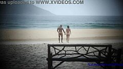Public beach fuck with real amateur couple renewing vows in wild outdoor action