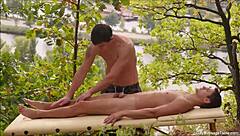 Twink Gets HOT Gay Blowjob and Handjob in Outdoor Massage!