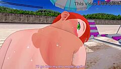 Gwen Tennyson enjoys a bikini day on the beach