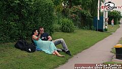 German horny housewife picks up young man and lets him fuck her