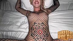 I wanted my first big black cock so bad, said the nympho blonde as she got her throat and pussy stretched for a huge creampie.