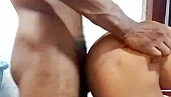 Little African teen slut bent over for doggystyle