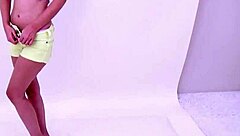 Blonde teen begs step-dad for cum on the sofa