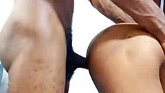 Little African teen slut bent over for doggystyle