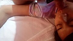 Wet dream turns real as latina gets hardcore blowjob and oral on cock in hentai anime