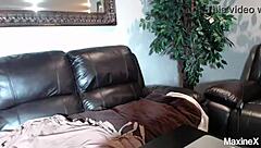 Maxine Squirts During Live Show, Teasing with Heels and Riding Dildo