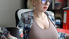 Is The Sexy Blonde Nerd Masturbating Alone With Her Big Tits?