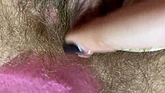 Extreme Big Clit Rubbing Wet Hairy Pussy Orgasm Closeup