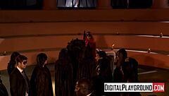 Slut Gives Handjob In Femdom Strapon Session