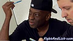 glam lesbians finger each other in wrestling stockings