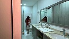 I can't resist Angel Cruz's huge tits while she bathes.