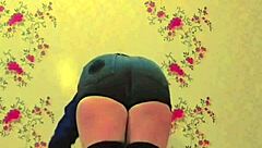 Pink Shirt Sissy Crossdresser Shemale Shows Big Butt - Curious?