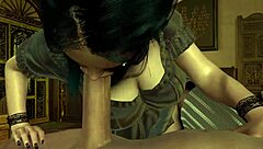 goth elf teases with handjob and blowjob in pov 3d