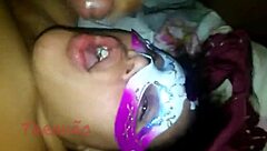 Mature fat prostitute with big tits takes cumshot on face in pov lingerie scene
